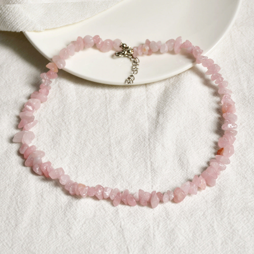 Wholesale Summer beach wind color crystal gravel necklace